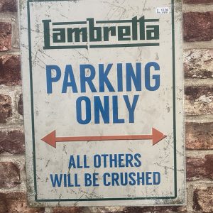 Metal Sign - Large - Lambretta Parking Only