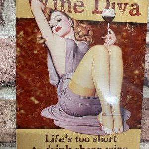 Metal Sign, Wine Diva, Small