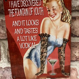 Metal Sign, Fountain Of Youth Vodka, Small