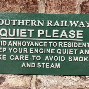 Cast Iron Sign Retro Southern Railway Quiet Please