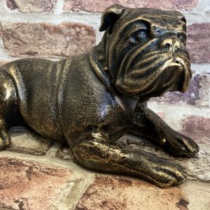 Cast Iron Figure English Bulldog Lying