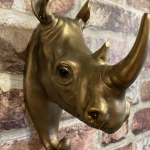 Coat Hook Bronze effect Rhino Head