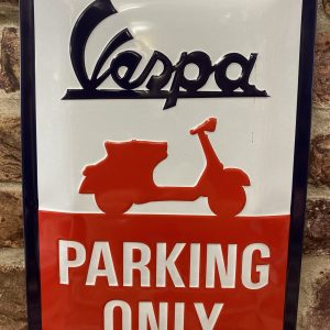 Metal Sign Embossed, Vespa Parking Only