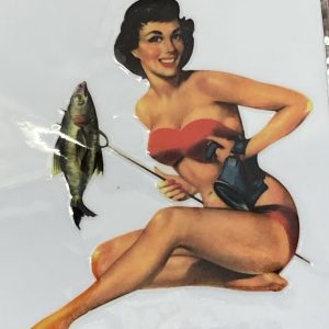 Retro Style 50's/60's Pin Up's Sticker "Fish Catcher" no.19