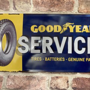 Metal Sign Embossed Long, Goodyear Service