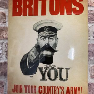 Metal Sign, Britons Want You Wartime Recruiting, Large