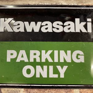 Metal Sign Embossed Large, Kawasaki Parking Only