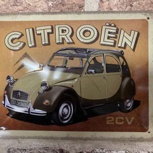 Metal Sign Embossed Small, Citroen 2CV