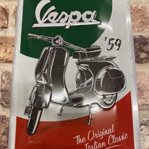 Metal Sign Embossed, Vespa The Italian Classic