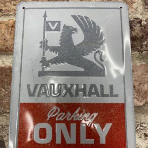 Metal Sign Embossed Small,Vauxhall Parking Only