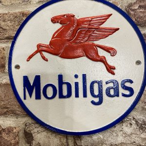 Cast Iron Wall Sign Mobilgas