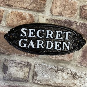 Cast Iron Sign Secret Garden