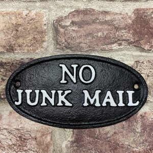 Cast Iron Sign No Junk Mail