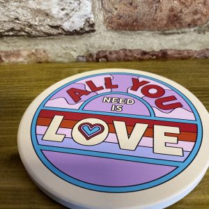 The Beatles All You Need Is Love Ceramic Coaster