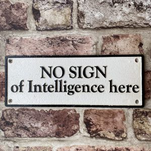 Cast Iron Sign No Sign Of Intelligence Here