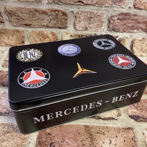 Storage Tin Box Large Flat, Mercedes Logo Evolution