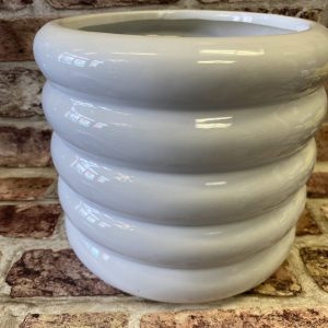 Plant Pot Bubbly Glazed White Large