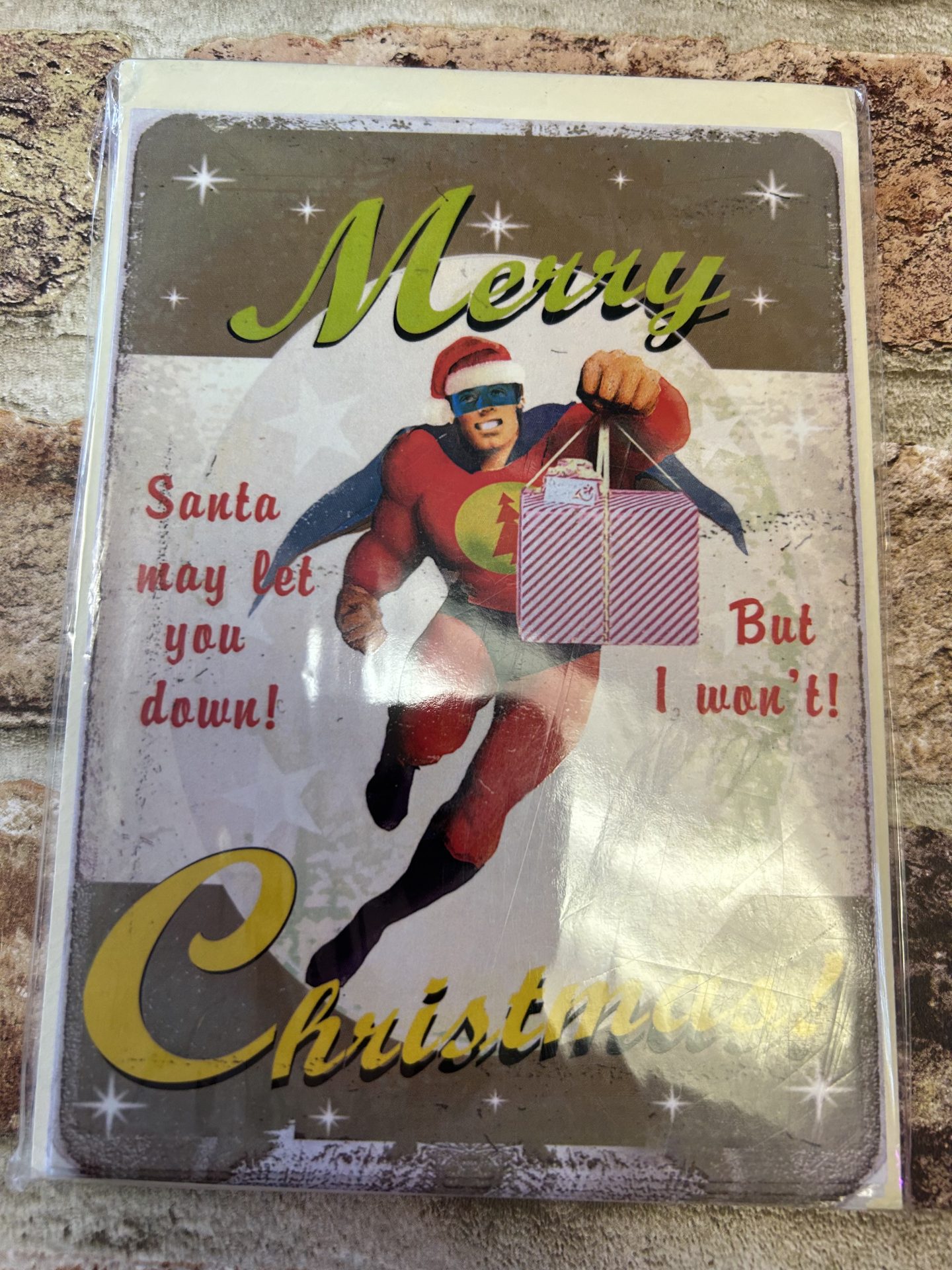Christmas Cards Pack of 5, Merry Christmas, Superhero Won't Let You Down