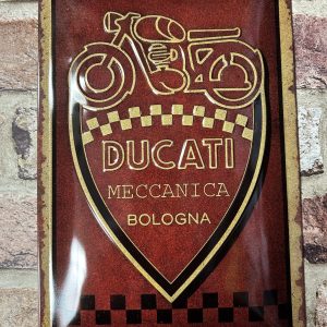 Metal Sign Embossed, Ducati Meccanica Bologna