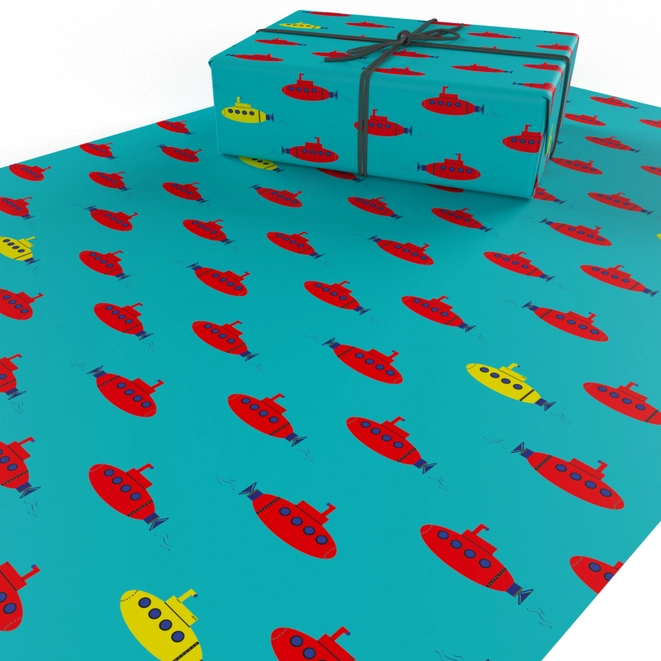Wrapping Paper Submarines 100% Recycled