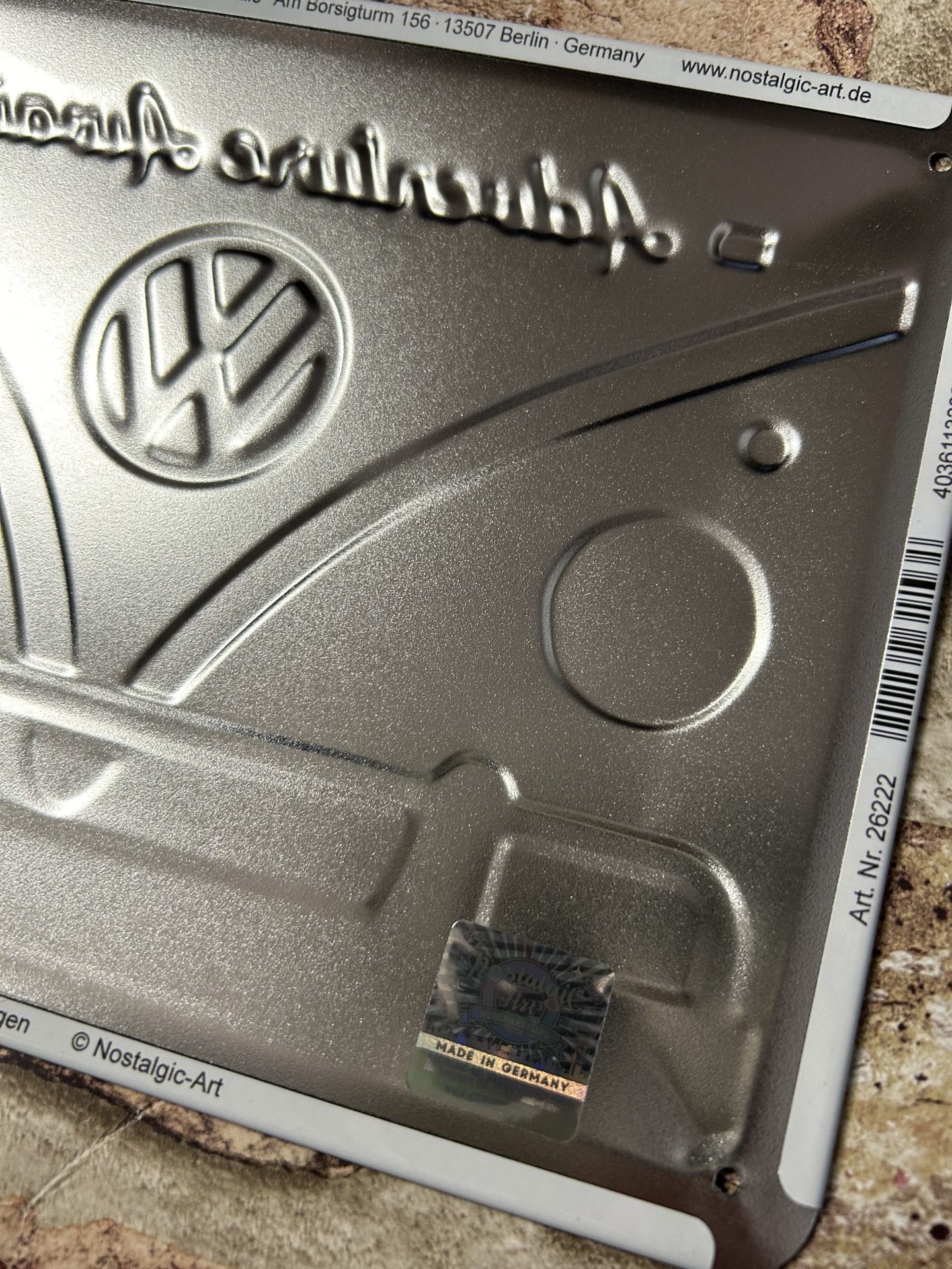 Retro Tin Metal Pill Box – VW T1 Kombi 'Adventure Awaits' With Mints – 6x4cm Bulli Bus