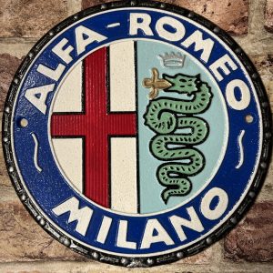 Alfa Romeo Cast Iron Wall Plaque / Sign