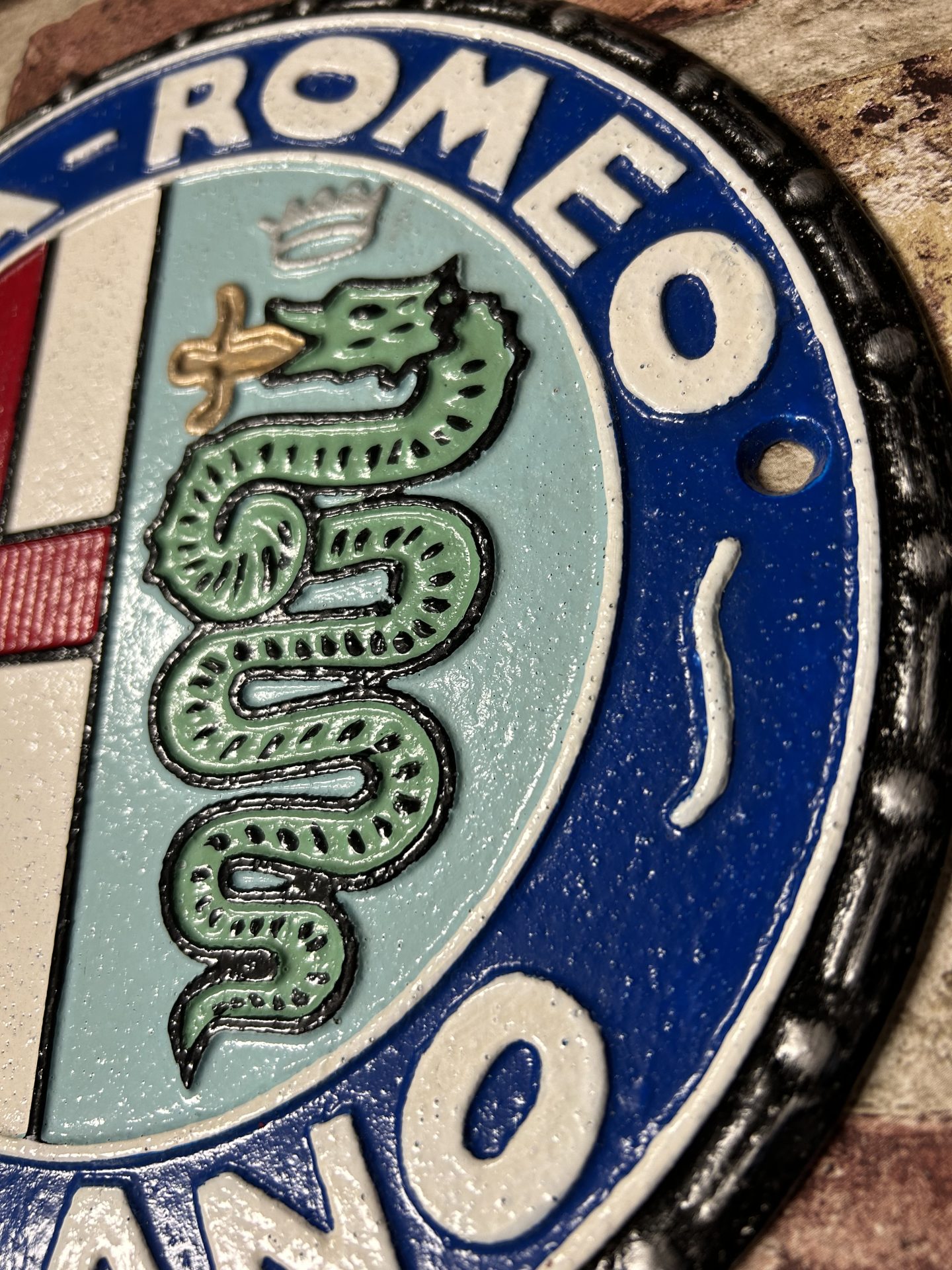 Alfa Romeo Cast Iron Wall Plaque / Sign - Image 2