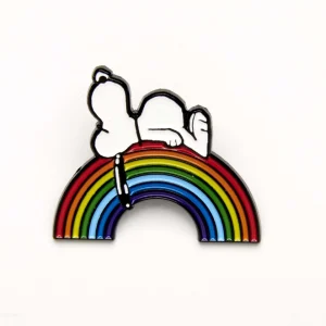 Peanuts Snoopy Good Vibes Rainbow Enamel Pin Badge