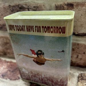 Moneybox Saving Tin Small Superhero Female