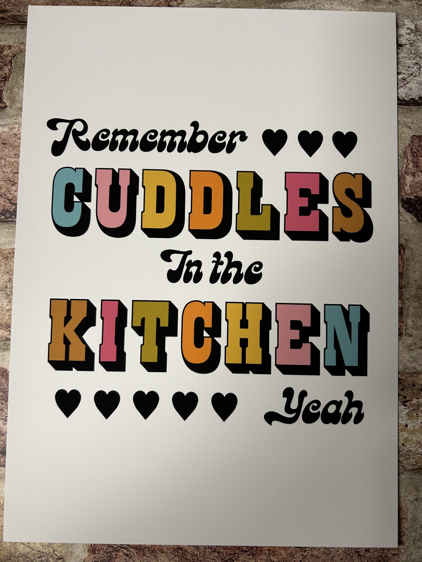 Wall Art Print "Cuddles In The Kitchen" A4