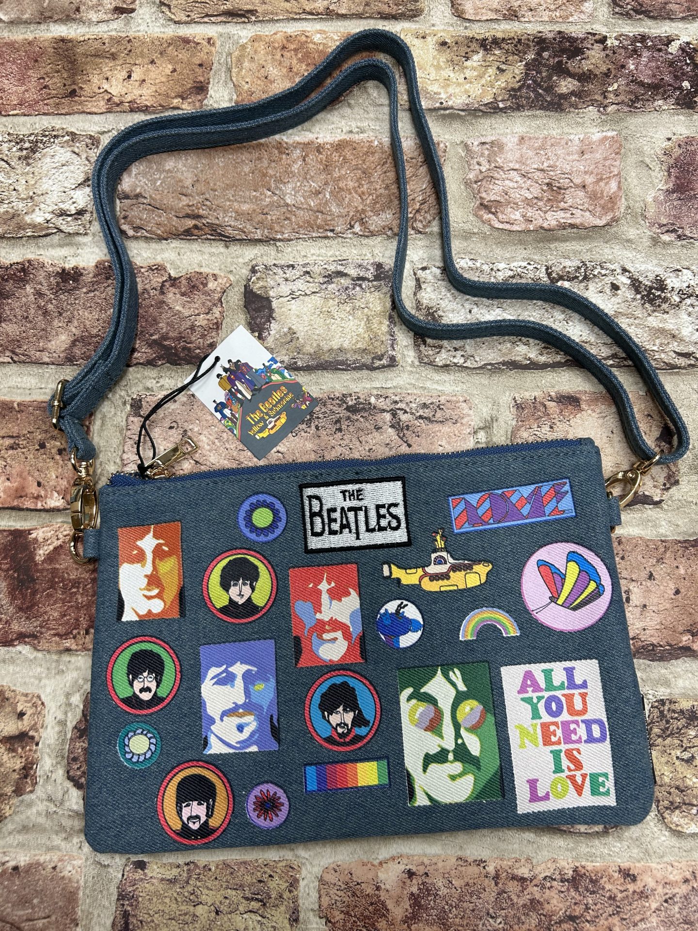 The Beatles Denim Cross Body Bag
