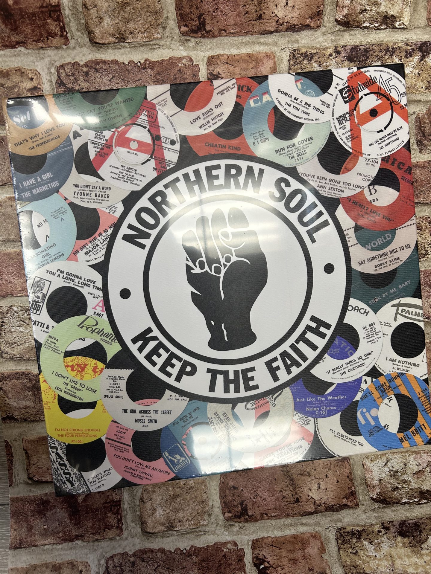 Canvas Wall Art Northern Soul Labels 40x40cm