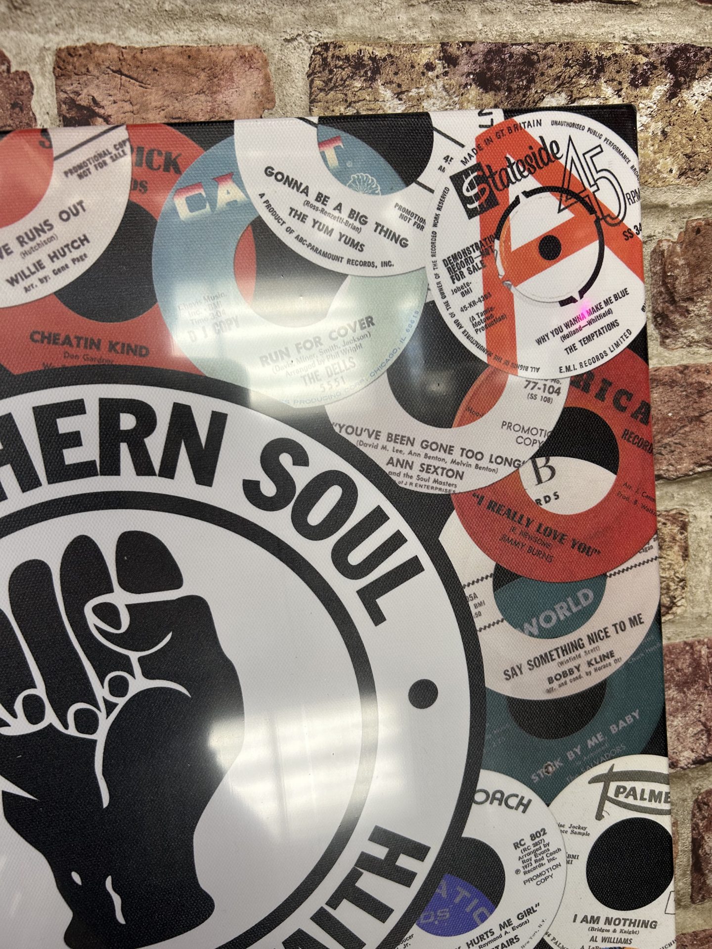 Canvas Wall Art Northern Soul Labels 40x40cm - Image 2