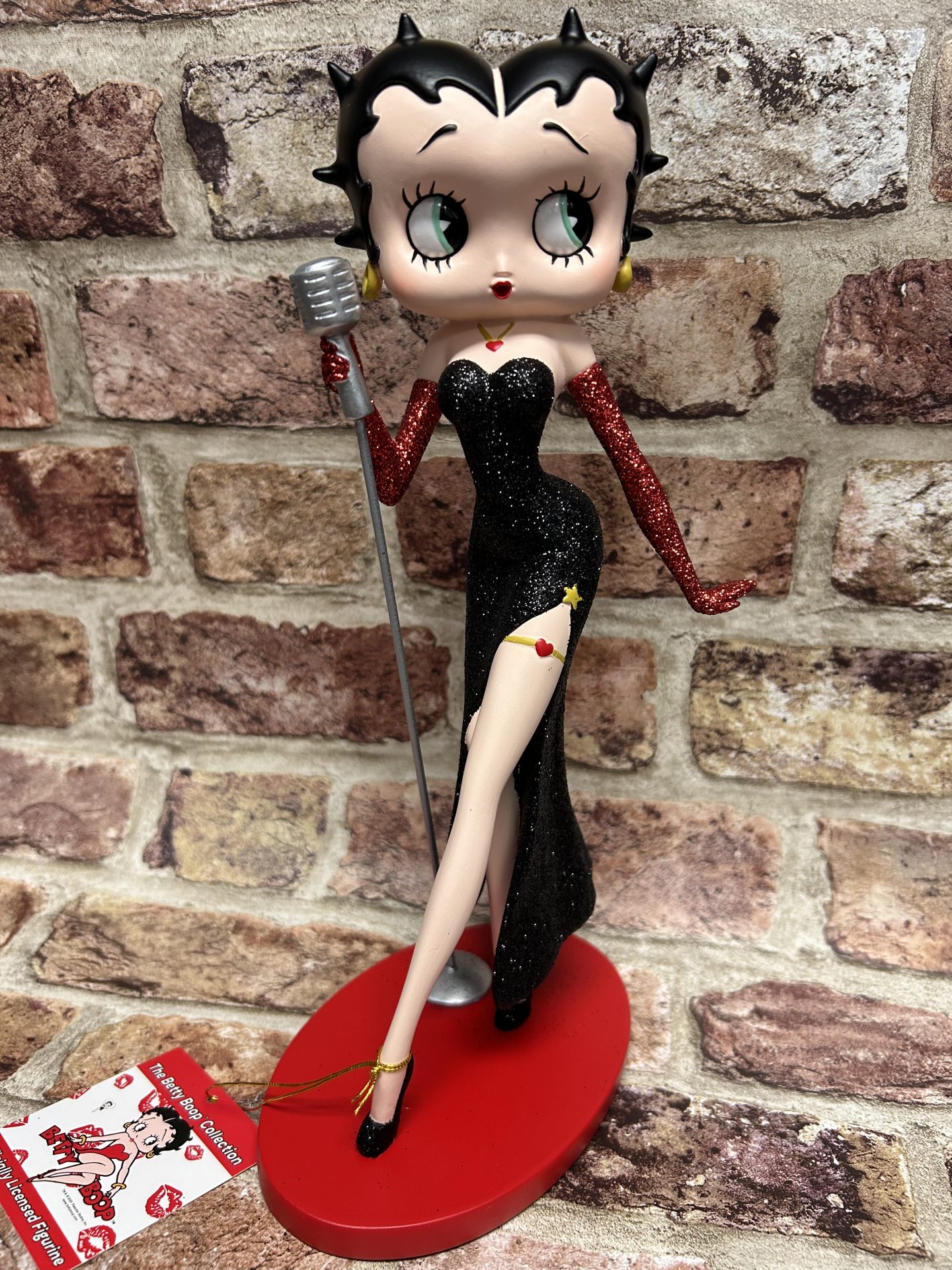 Betty Boop Classic Singer Black Glitter Dress 30.5cm