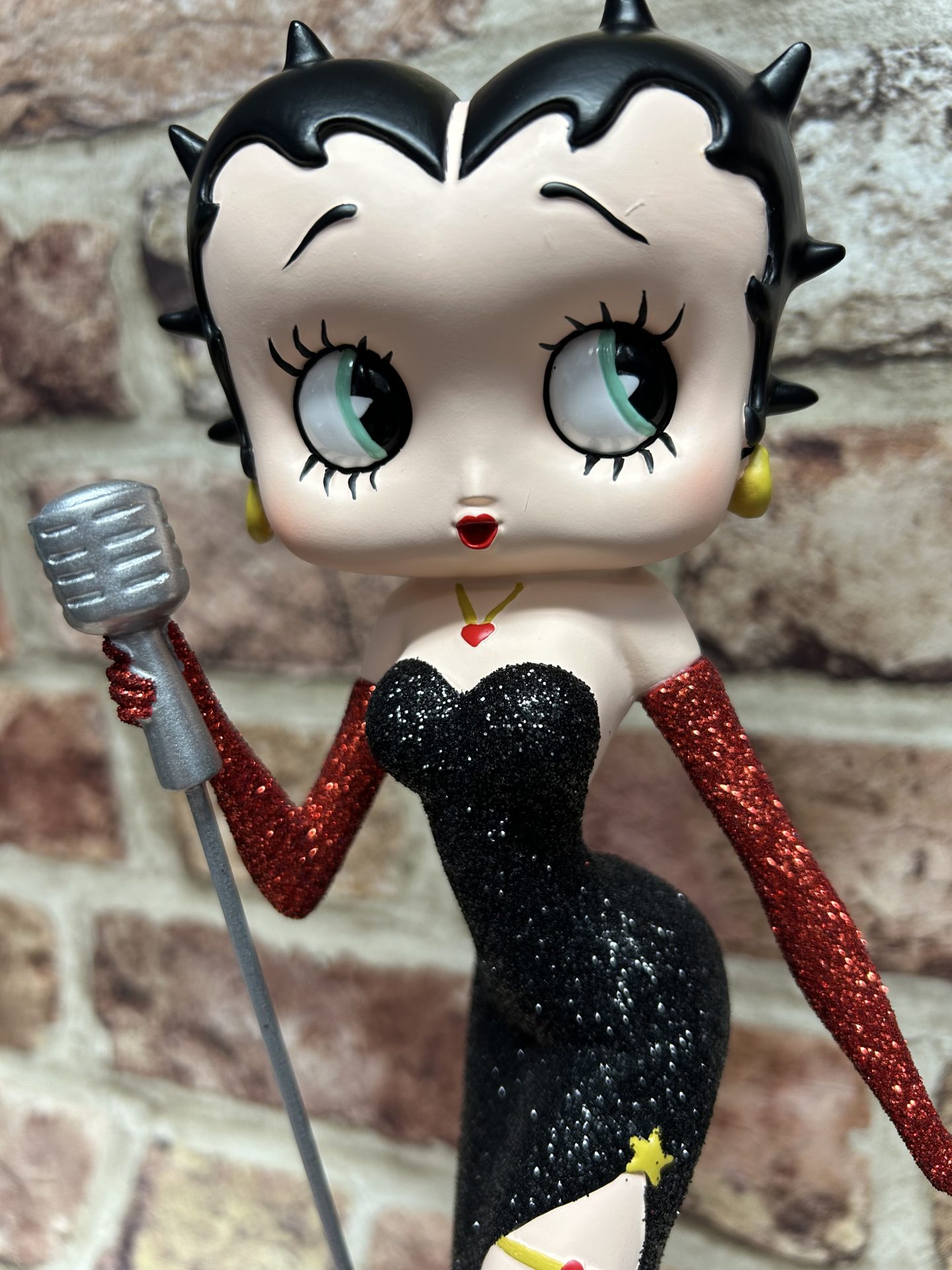 Betty Boop Classic Singer Black Glitter Dress 30.5cm - Image 2