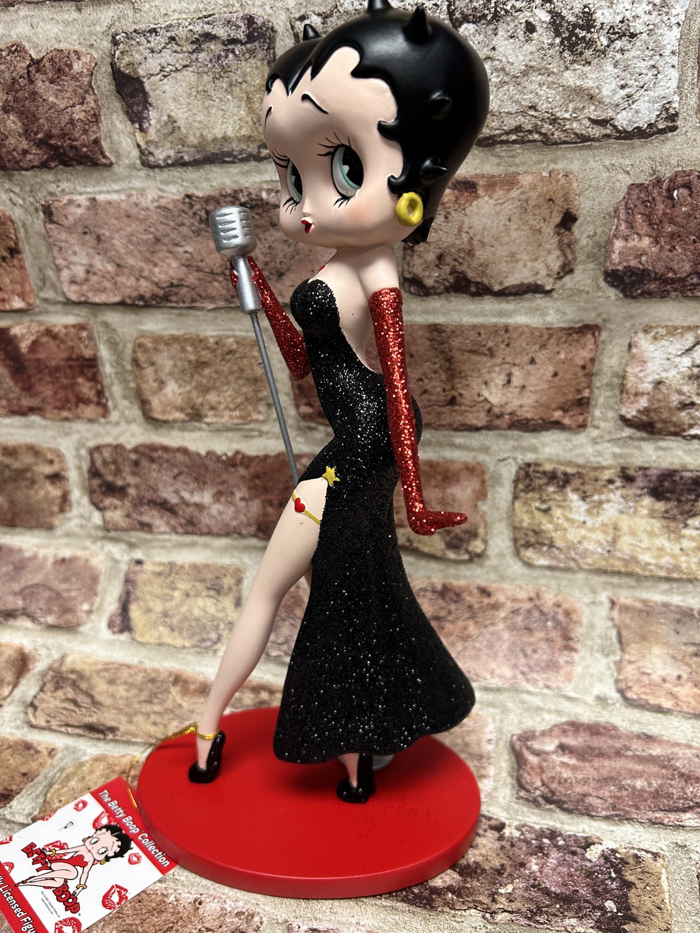 Betty Boop Classic Singer Black Glitter Dress 30.5cm - Image 4