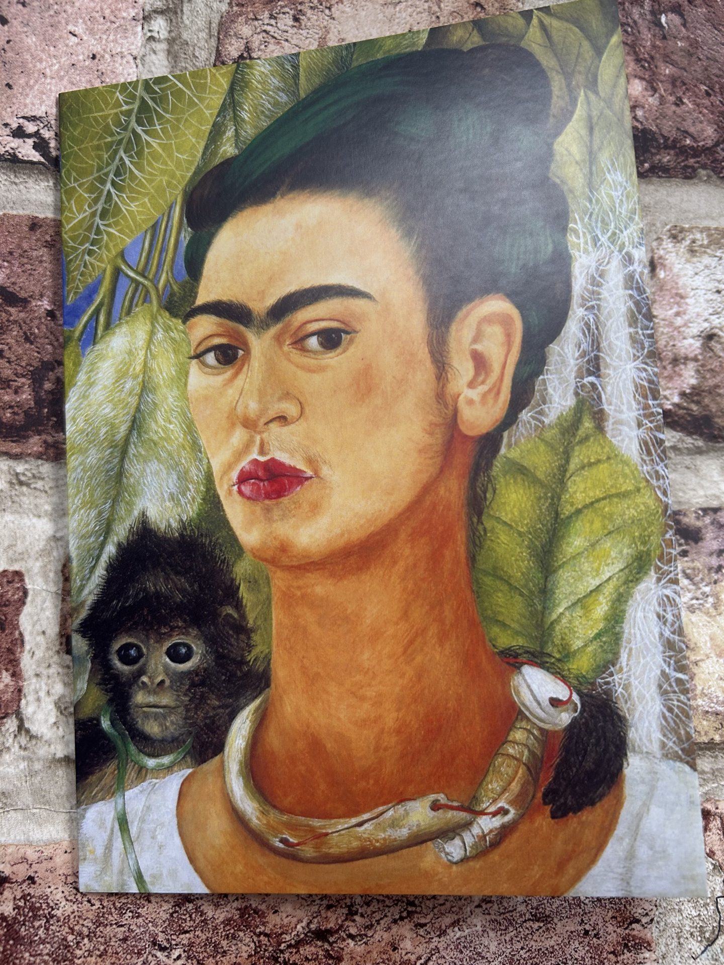 Greeting Card Centuries Of Art, Self Portrait With Monkey By Frida Kahlo