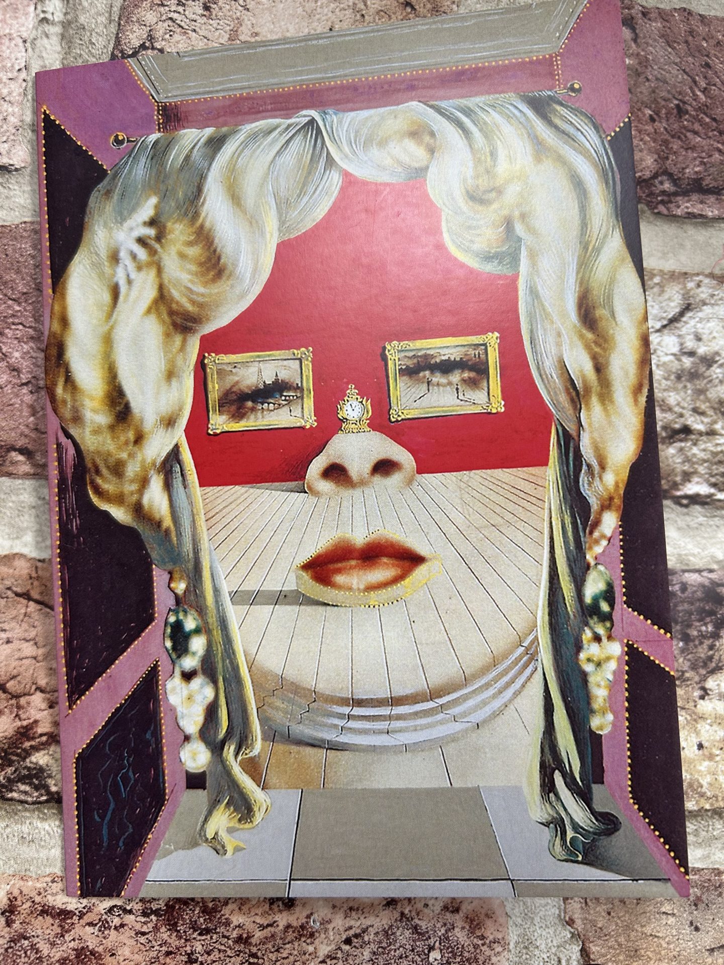 Greeting Card Centuries Of Art, Mae Wests Face by Salvador Dali