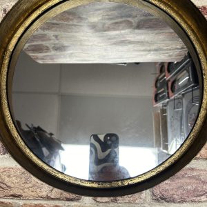 Black & Bronze Effect Deep Framed Cylinder Mirror