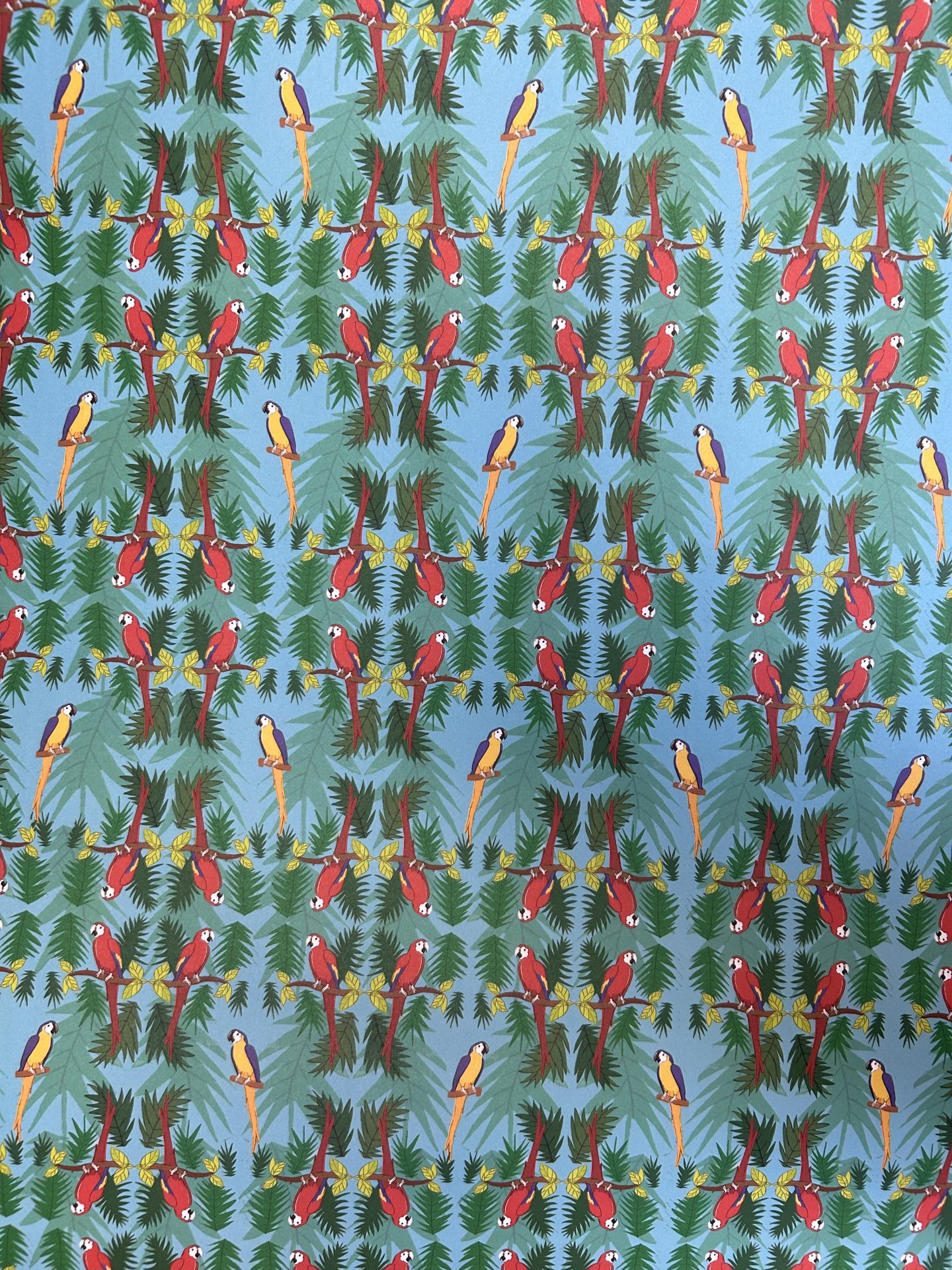 Wrapping Paper Red Parrots - Image 2