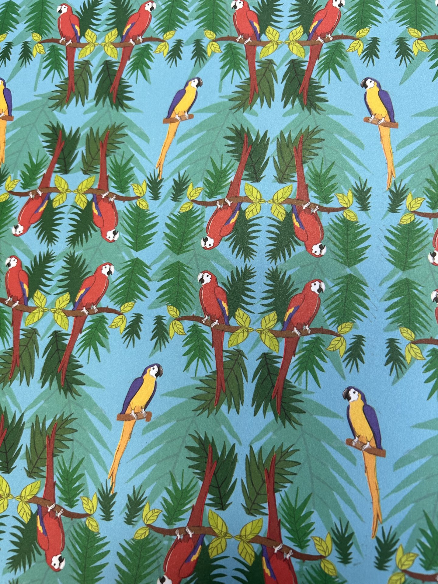 Wrapping Paper Red Parrots - Image 3