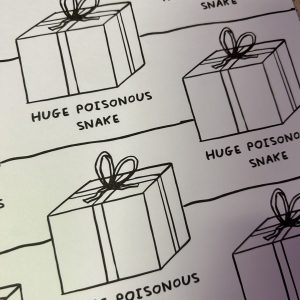 David Shrigley Gift Wrap Huge Poisonous Snake x 2
