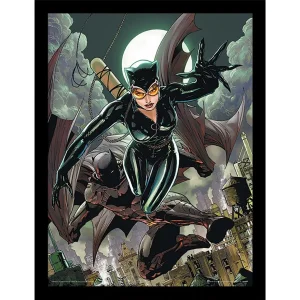 Wall Art Print Framed Batman Bat & Cat