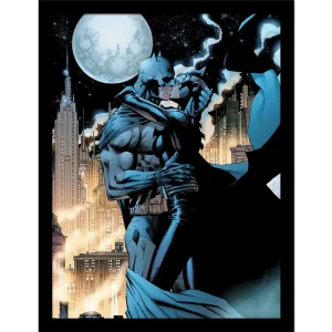 Wall Art Print Framed Batman & Cat Embrace