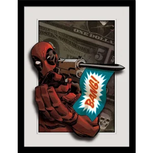 Wall Art Print Framed Deadpool Bang