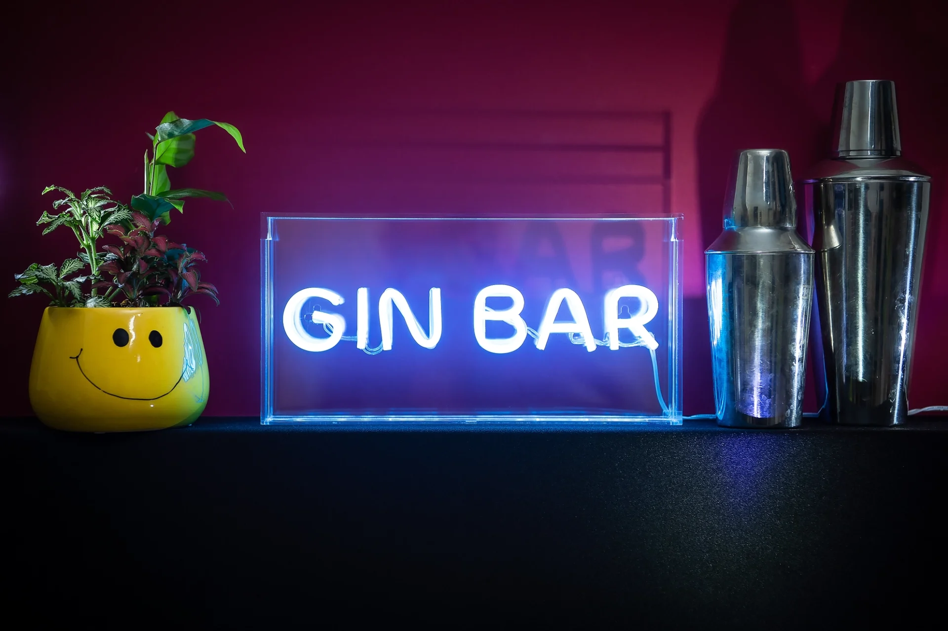 Led Neon Acrylic Box Sign Gin Bar