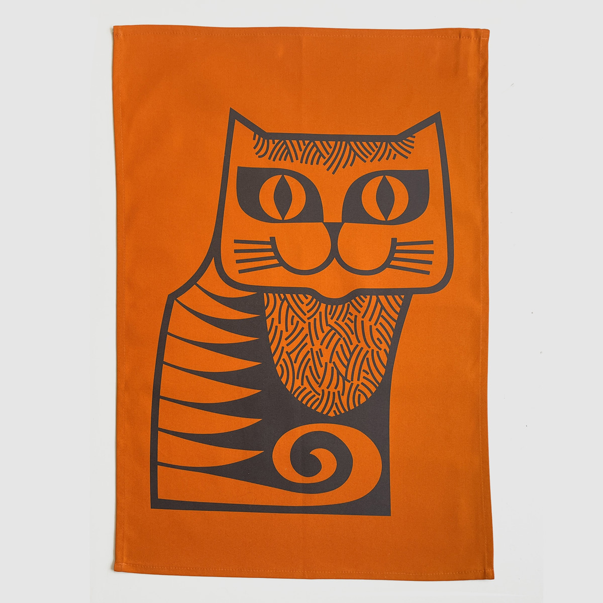 Magpie X Hornsea Cat Tea Towel Orange - Image 2