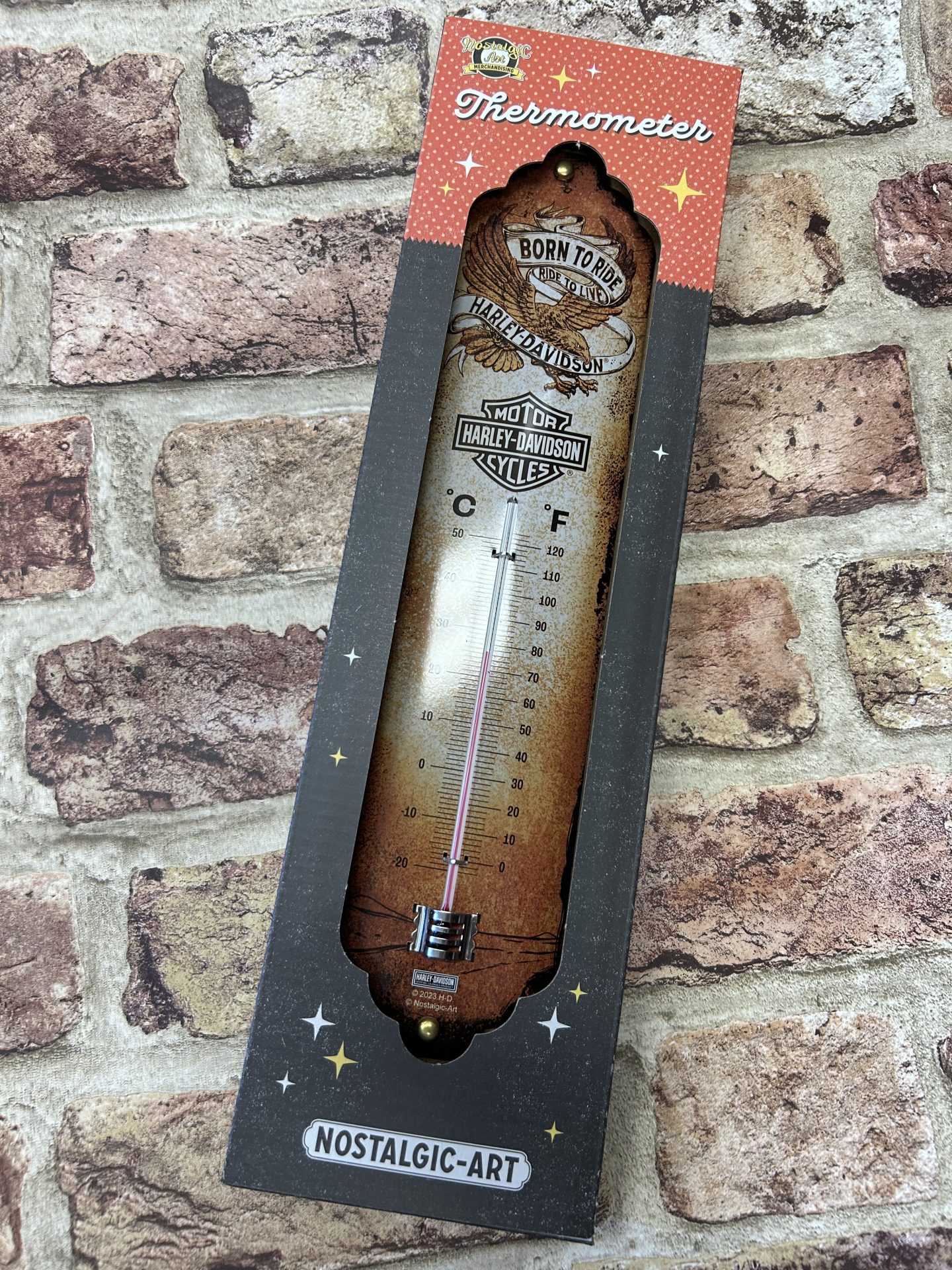 Wall Thermometer, Harley Davidson Motor Cycles Born To Ride - Image 4