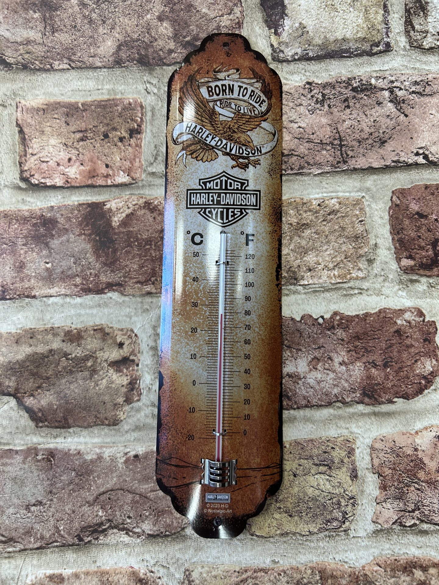Wall Thermometer, Harley Davidson Motor Cycles Born To Ride