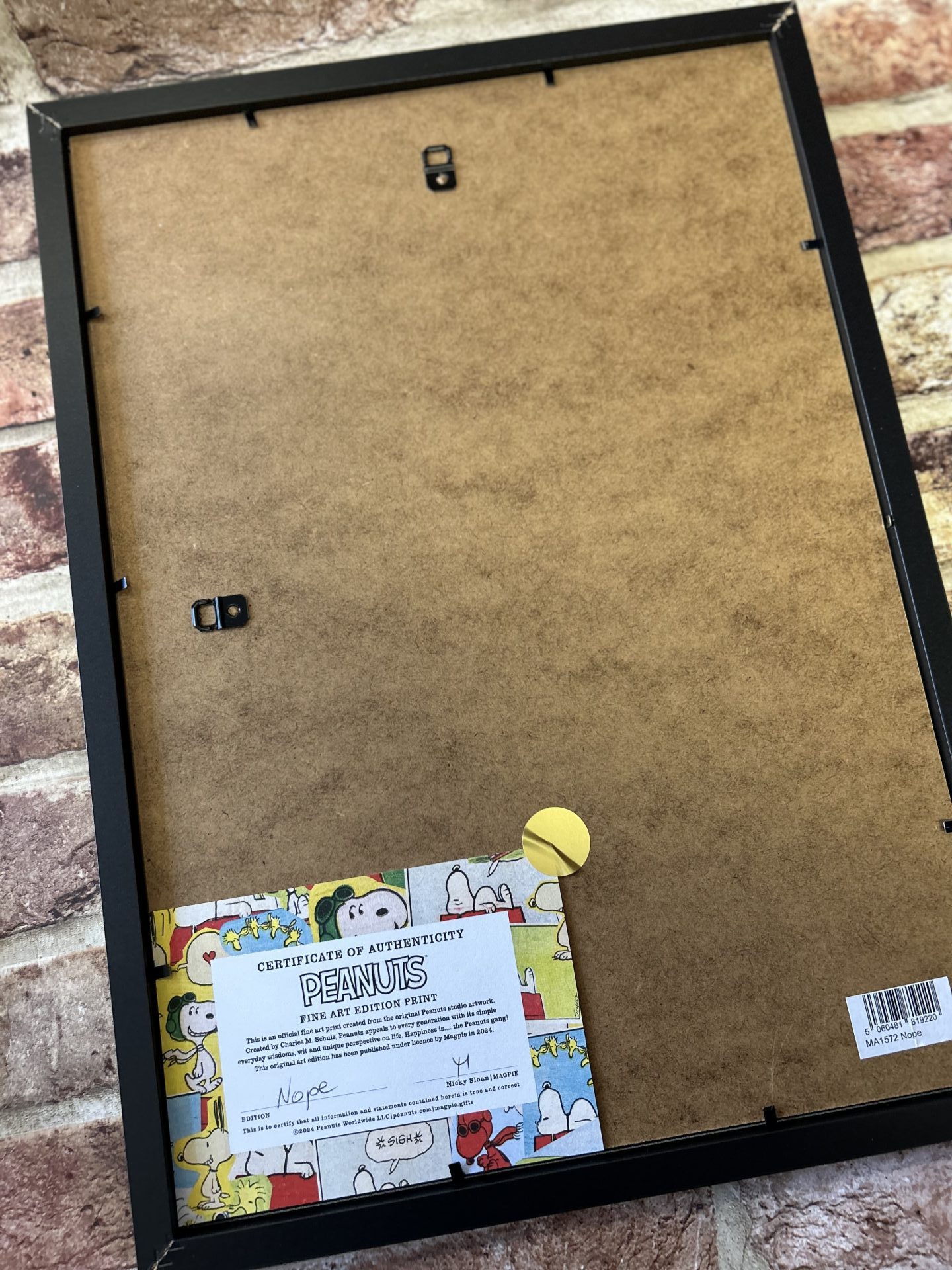 Wall Art Print Framed Peanuts Nope - Image 4